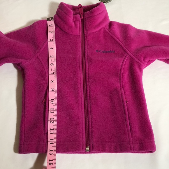 Columbia Girls Fleece Jacket, XXS, (4-5), Hot Pink, pre-owned, pet/smoke free - Picture 10 of 11